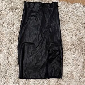 Commando Black Faux Leather Pencil Skirt